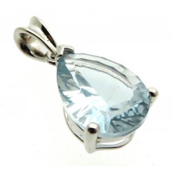 Siberian Aquamarine Quartz Sterling Silver Pendant 06